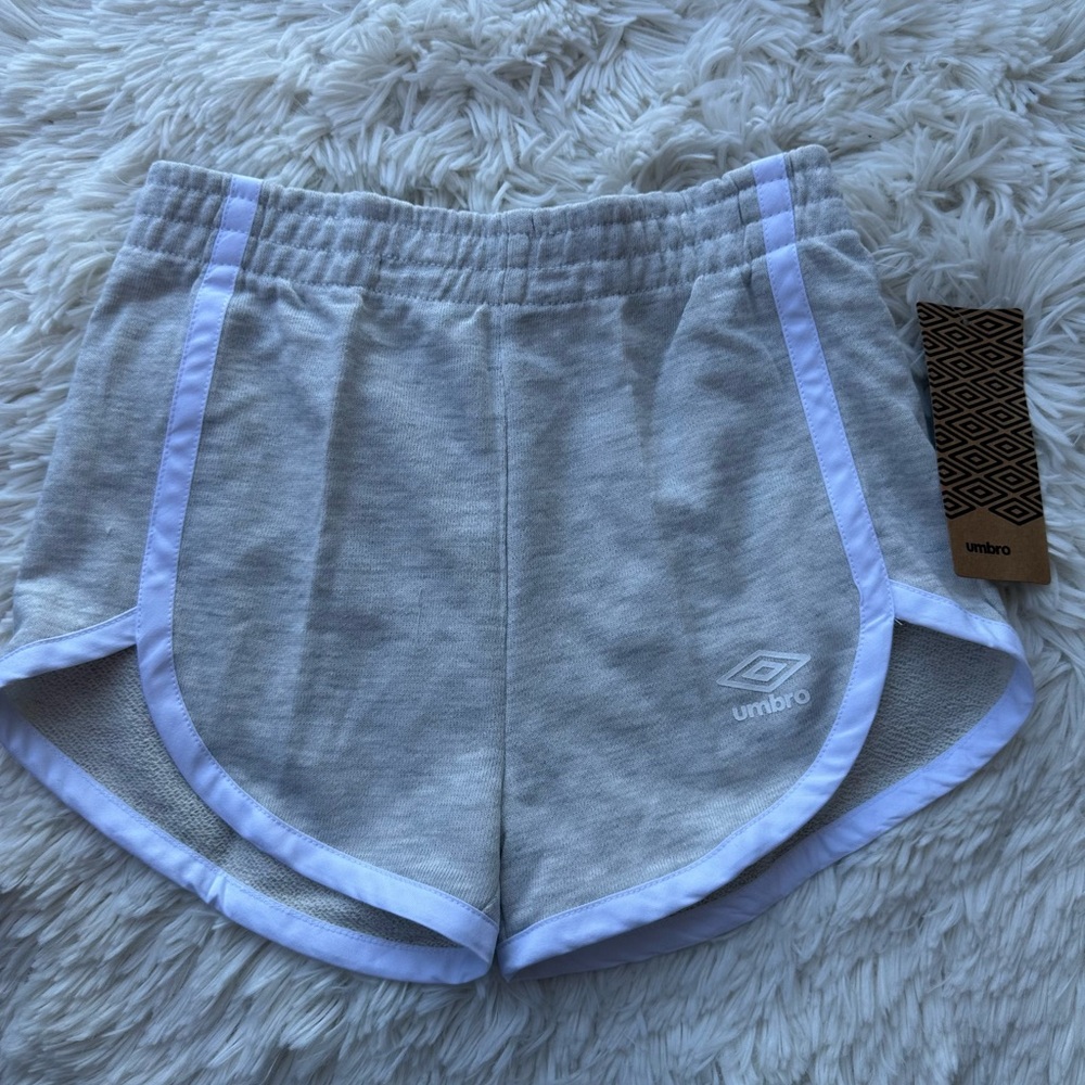 Umbro girls Light Gray Athletic Shorts new